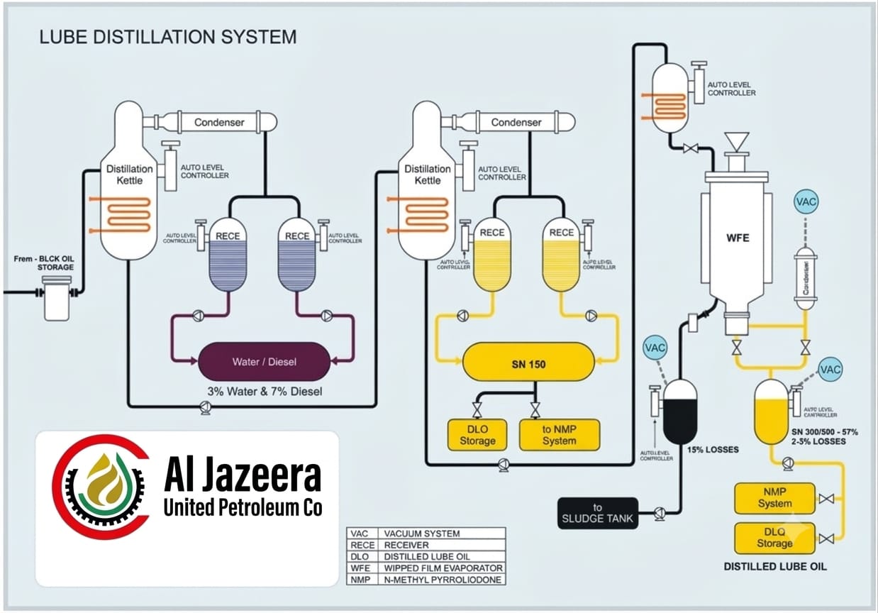 Lube distillation process diagram
